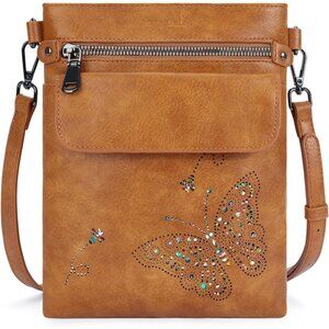 Versatile Women's Crossbody Bag in Vegan Leather—Adjustable & Organized Design
